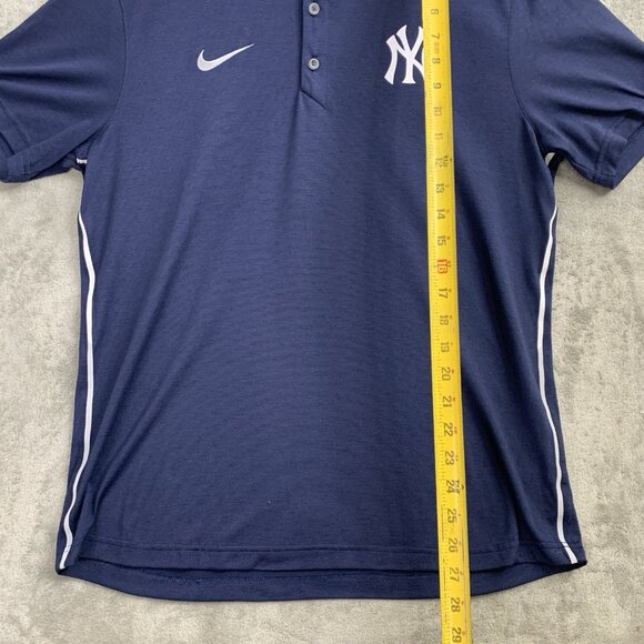 Nike Polo Shirt Mens Medium New York Yankees MLB Baseball Dri Fit Blue NY Casual - Picture 2 of 7